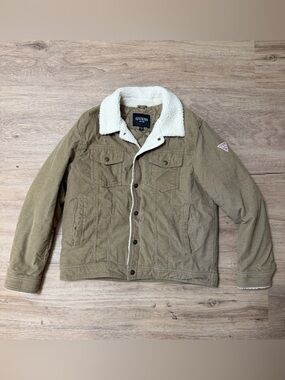 Guess Men's Corduroy Bomber Jacket with Sherpa Collar size XL